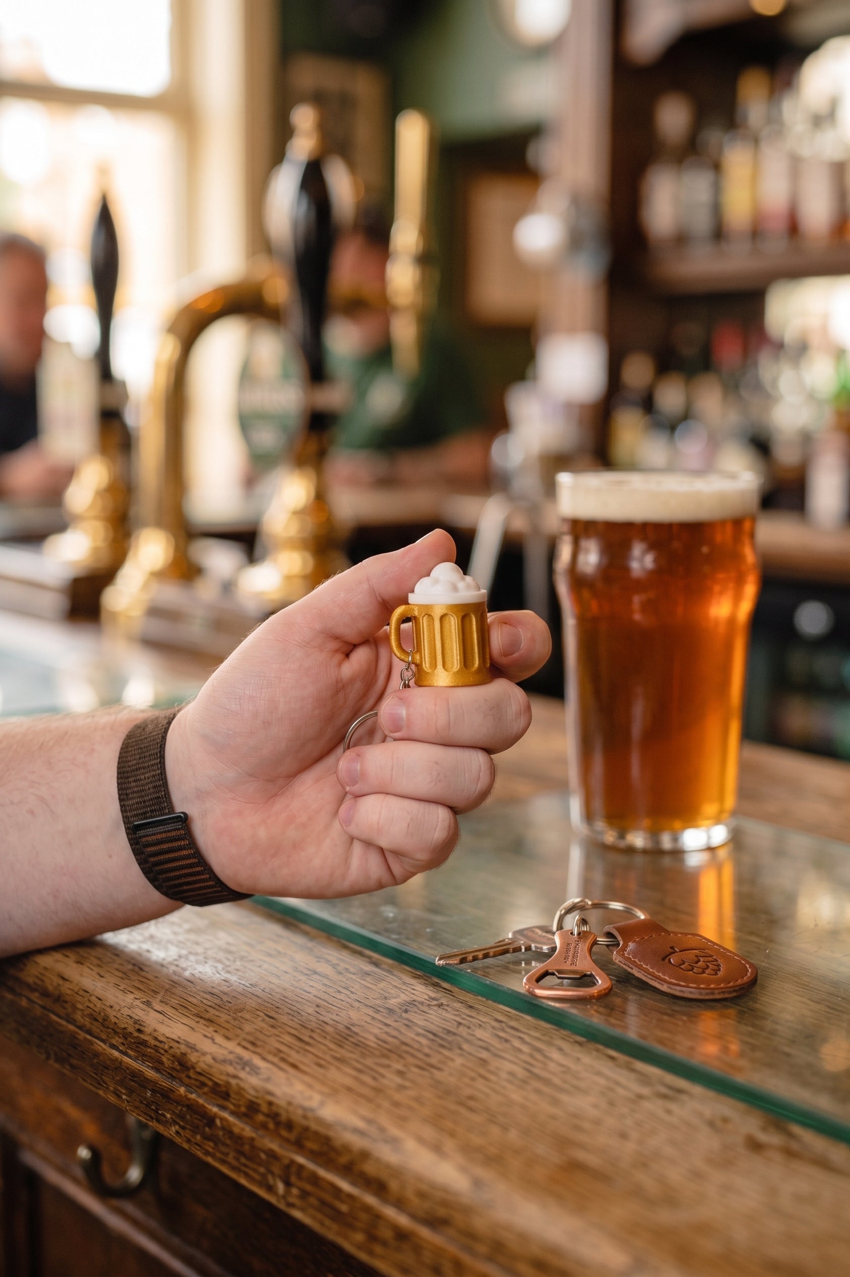 מחזיק מפתחות קליקר פידג'ט – כוס בירה 🍺